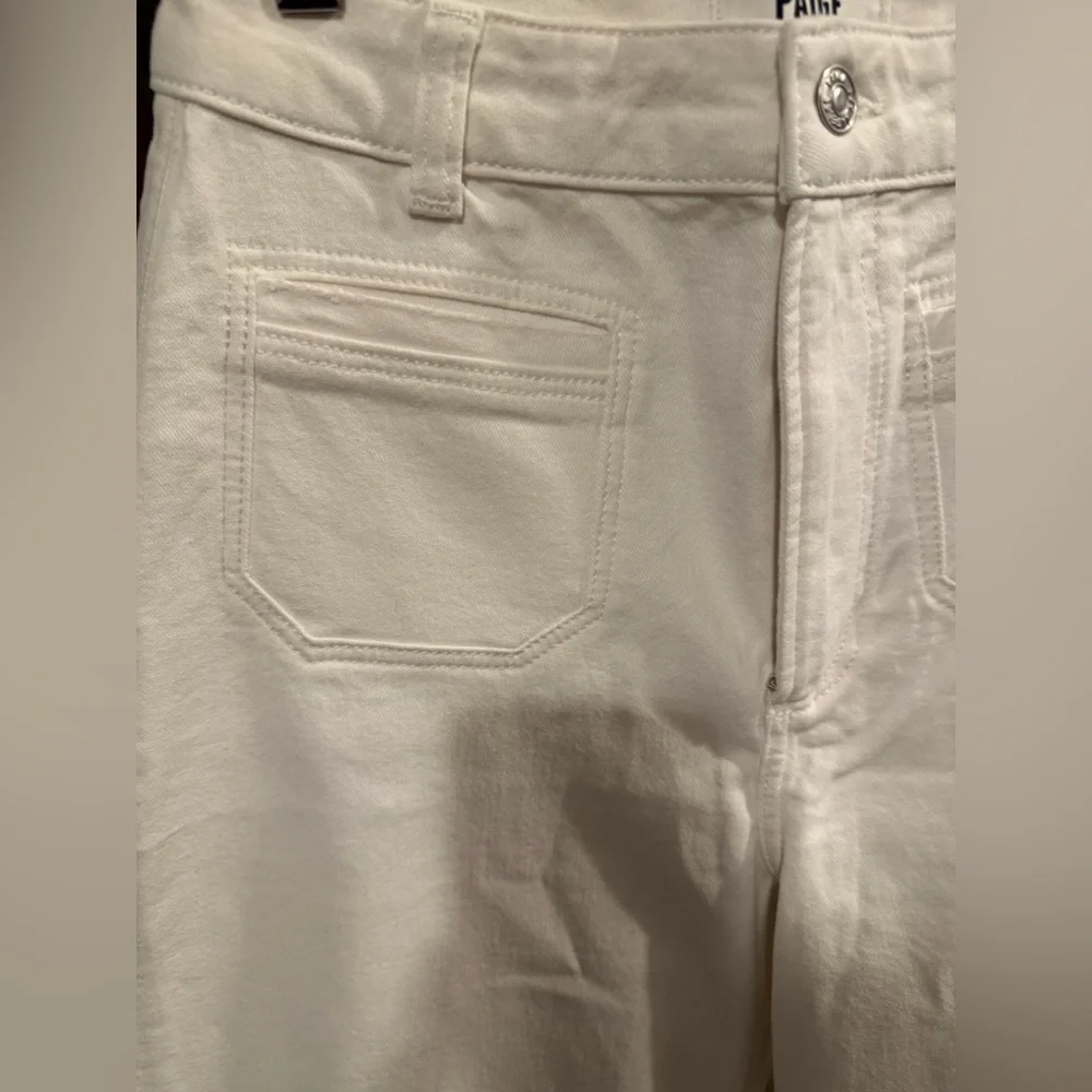 PAIGE Harper Ankle High-Rise Wide Leg Jean in Tonal Ecru - Picture 6 of 10